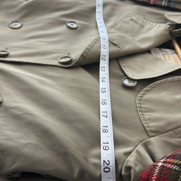 Vintage London Fog Double Breasted Plaid Lined matching Scarf Trench Coat - Picture 4 of 13
